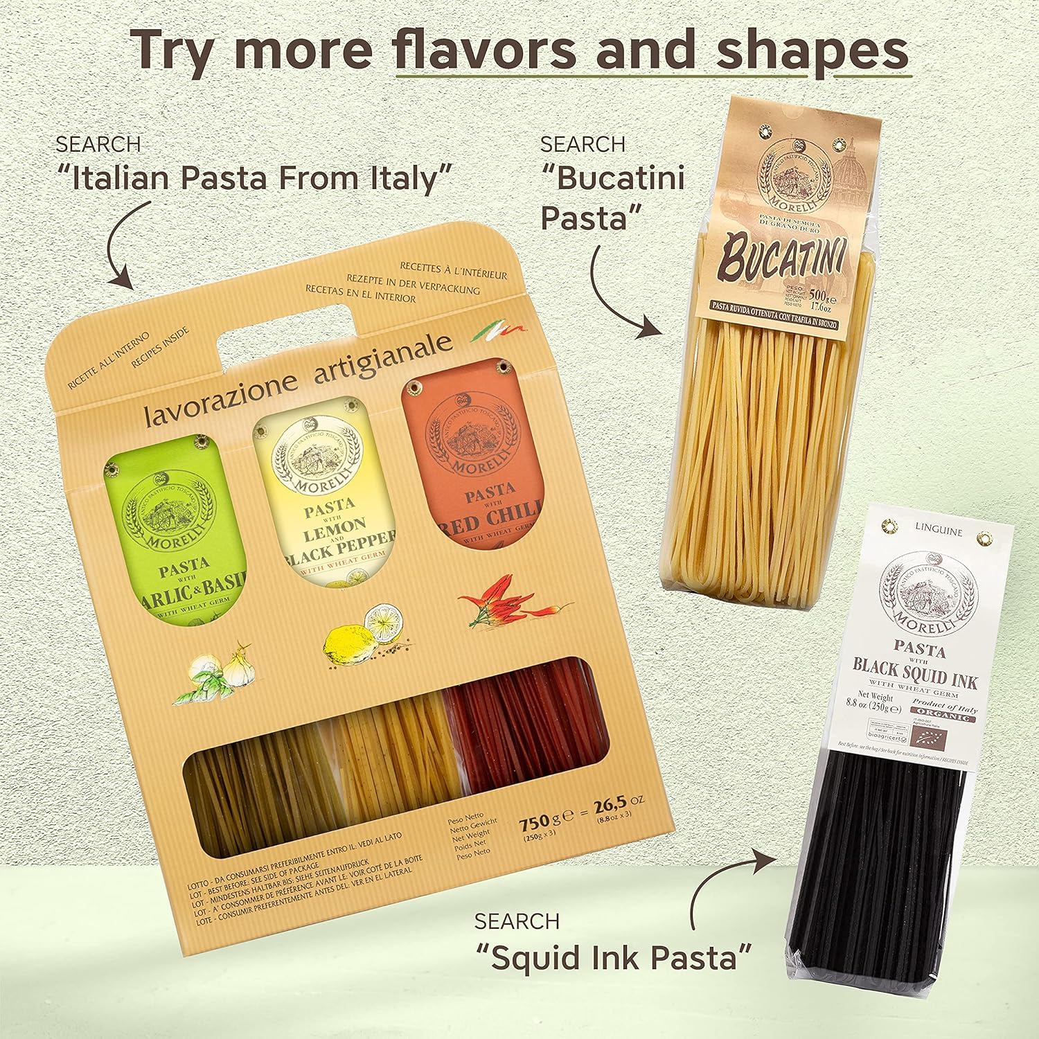 Linguine Peperoncino Rosso / scharfe Nudeln Morelli 16x 250 gr.