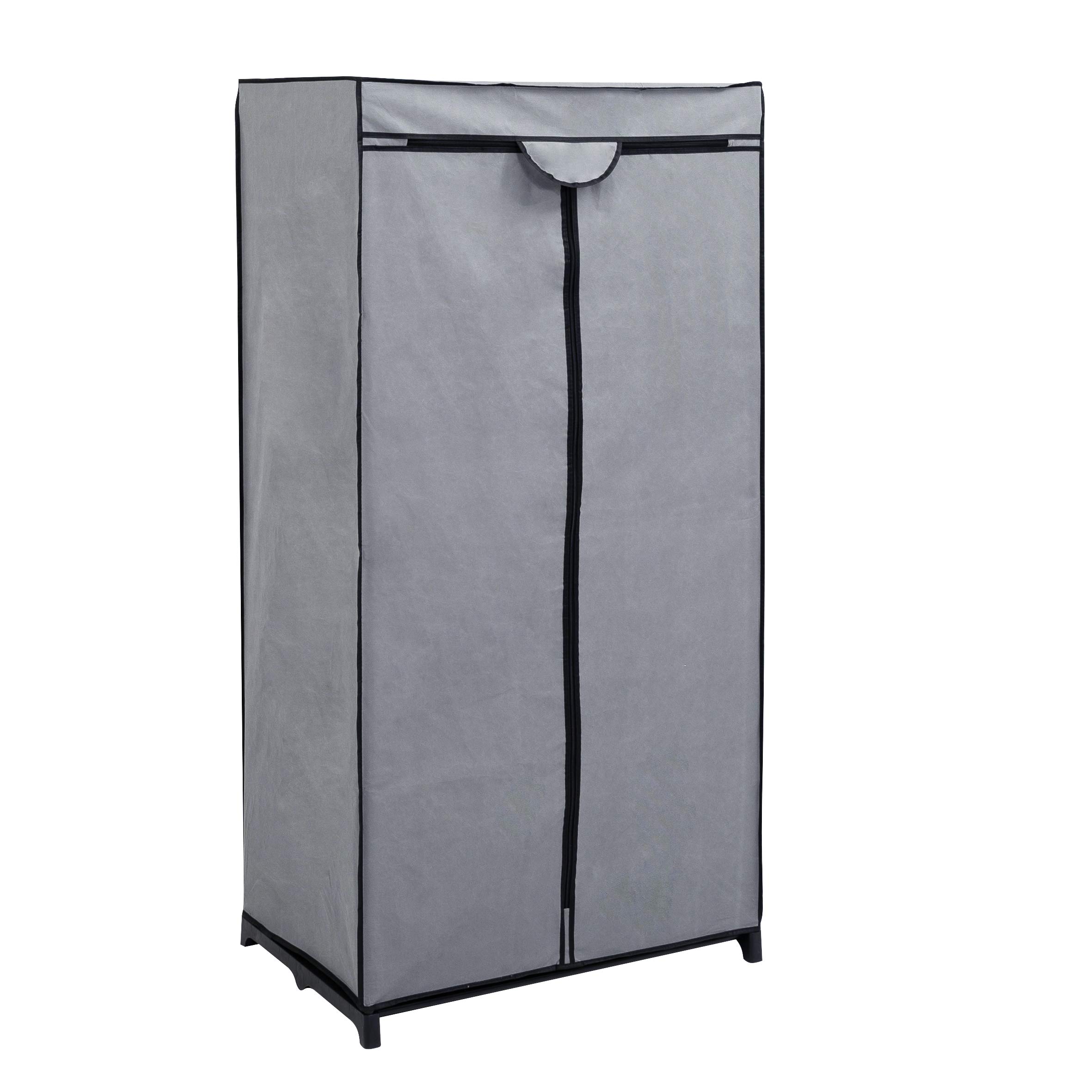 axentia Stoffschrank, ca. 75 x 150 x 50 cm, Grau-schwarz
