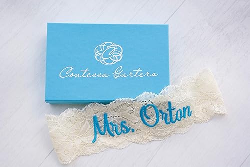 Miniatura 2 de Liga de boda para novias personalizada para novias ligas de novia sin cordones