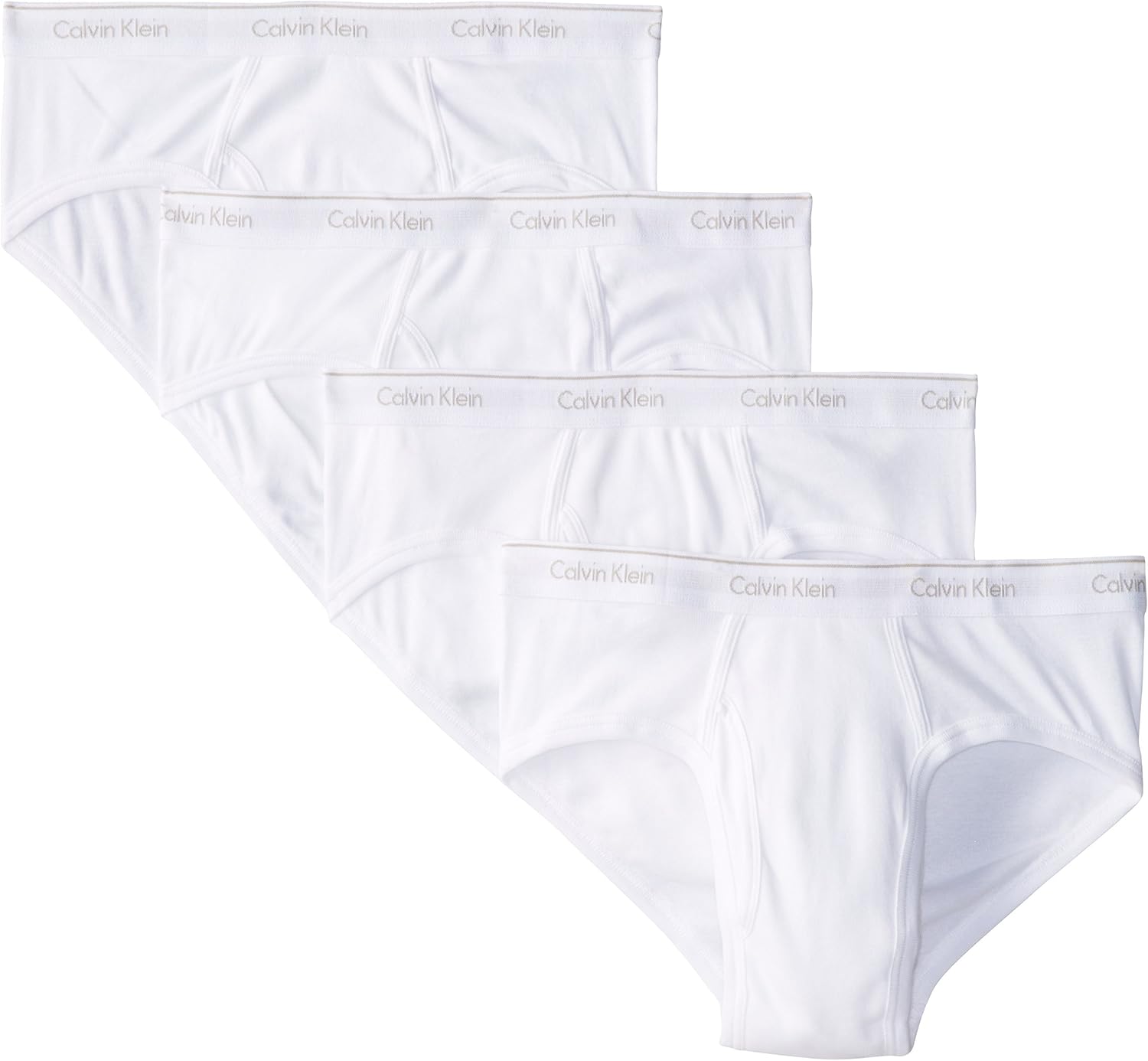 Calvin Klein Men's Cotton Classics Multipack Low Rise Hip Briefs, White