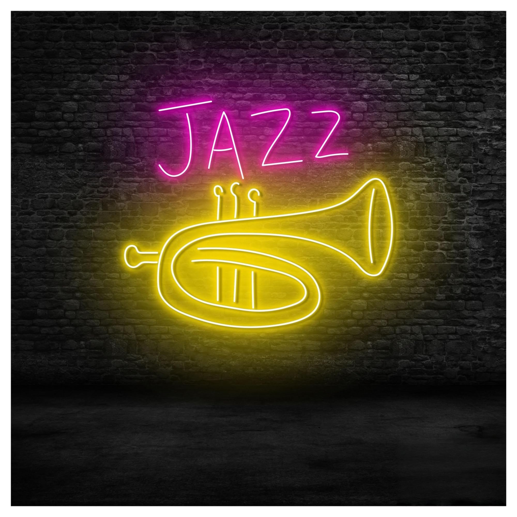 Luci al Neon Da Parete Insegna Al Neon A Forma Di Tromba, Luce LED Jazz, Decorazione Da Parete Per Sala Concerti, Per Appassionati Musica, 50cm