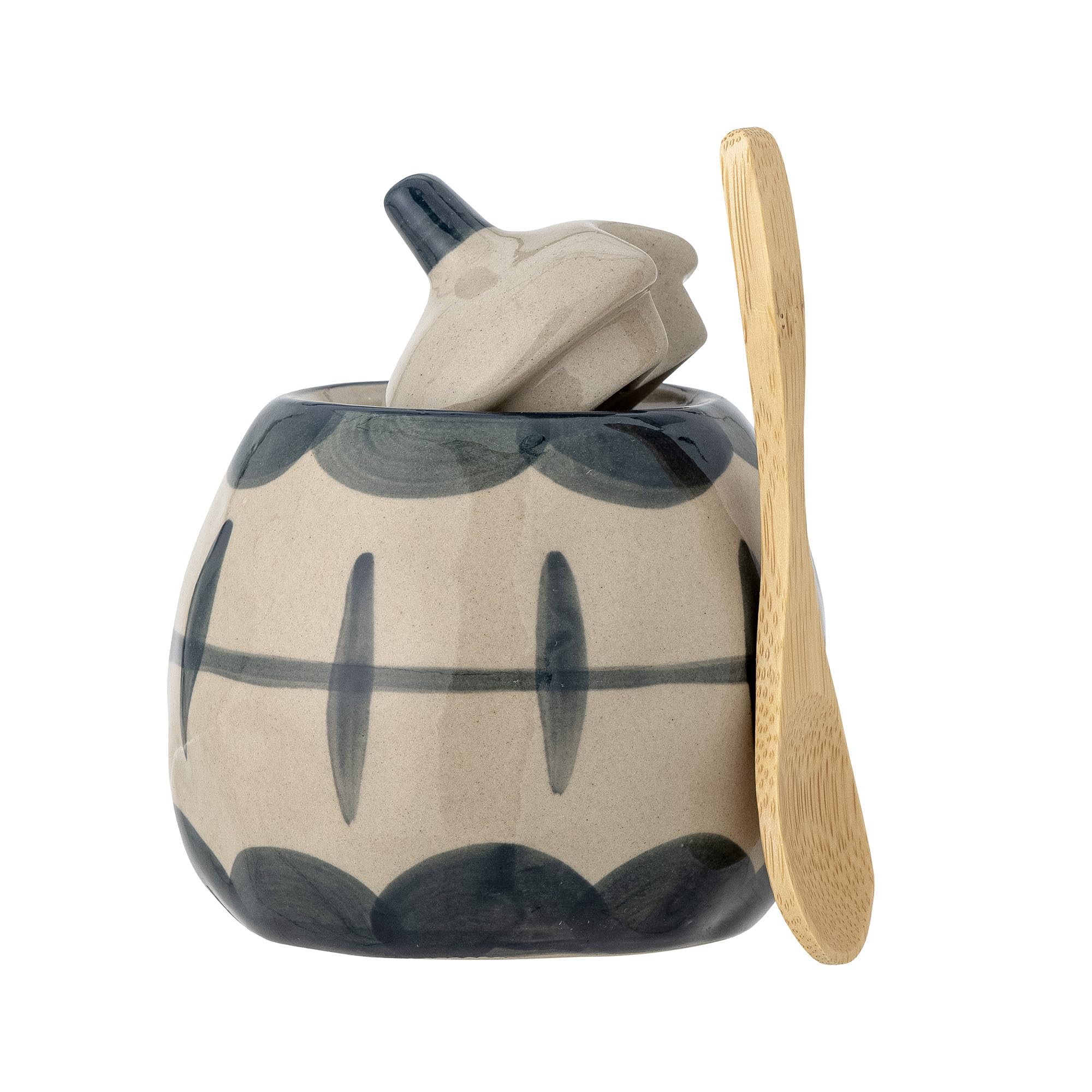 Bloomingville Allium - Bricco per latte e zuccheriera blu, set di 3 stoviglie in ceramica