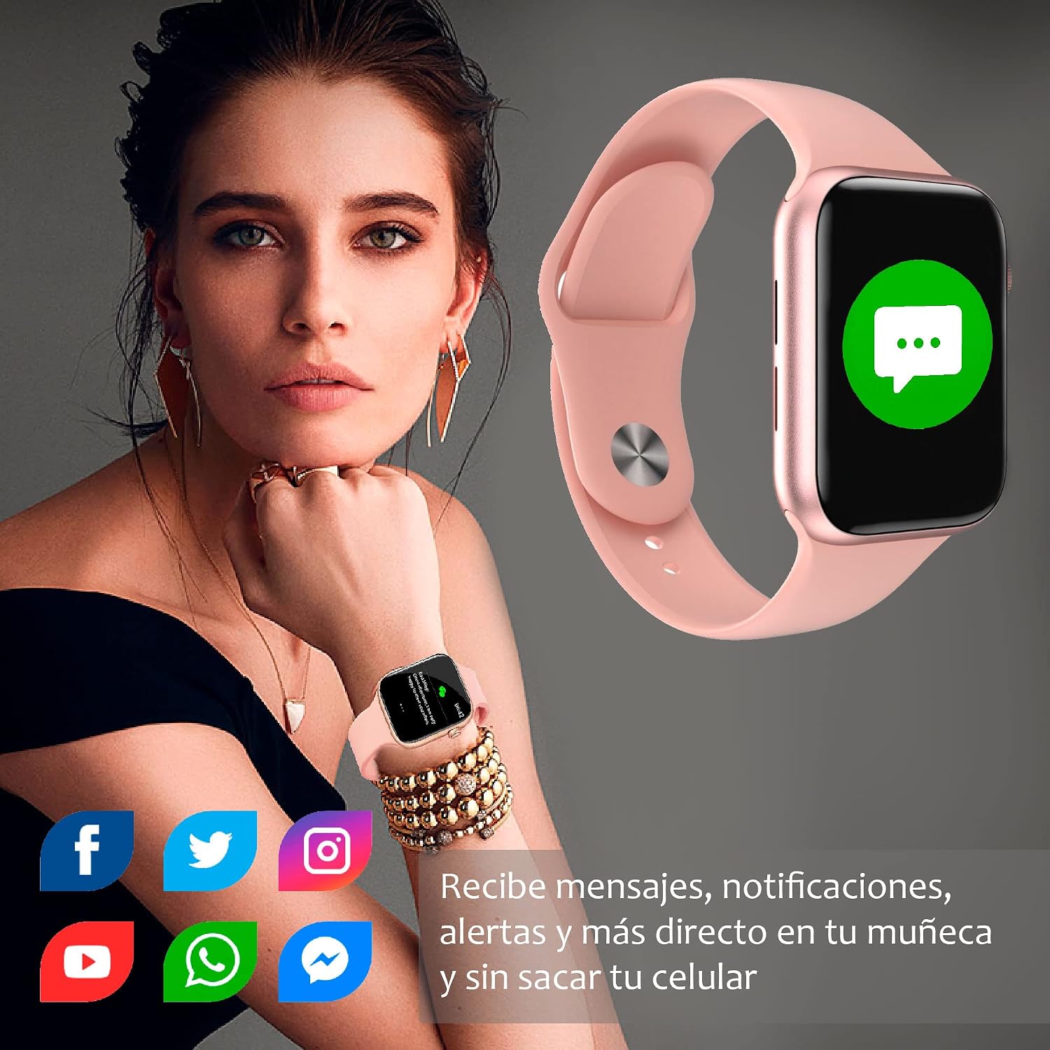 VAK Reloj Smartwatch Marca f9 IP67 Metal Apple Health Pasos Calorias  (White) : Amazon.com.mx: Electrónicos