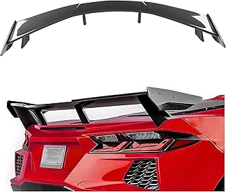 HECASA Rear Trunk Spoiler Wing Compatible with 2020-Present Chevy Corvette C8 Models, Trunk Lip Spoiler, Car Exterior Accessories Carbon Fiber Color