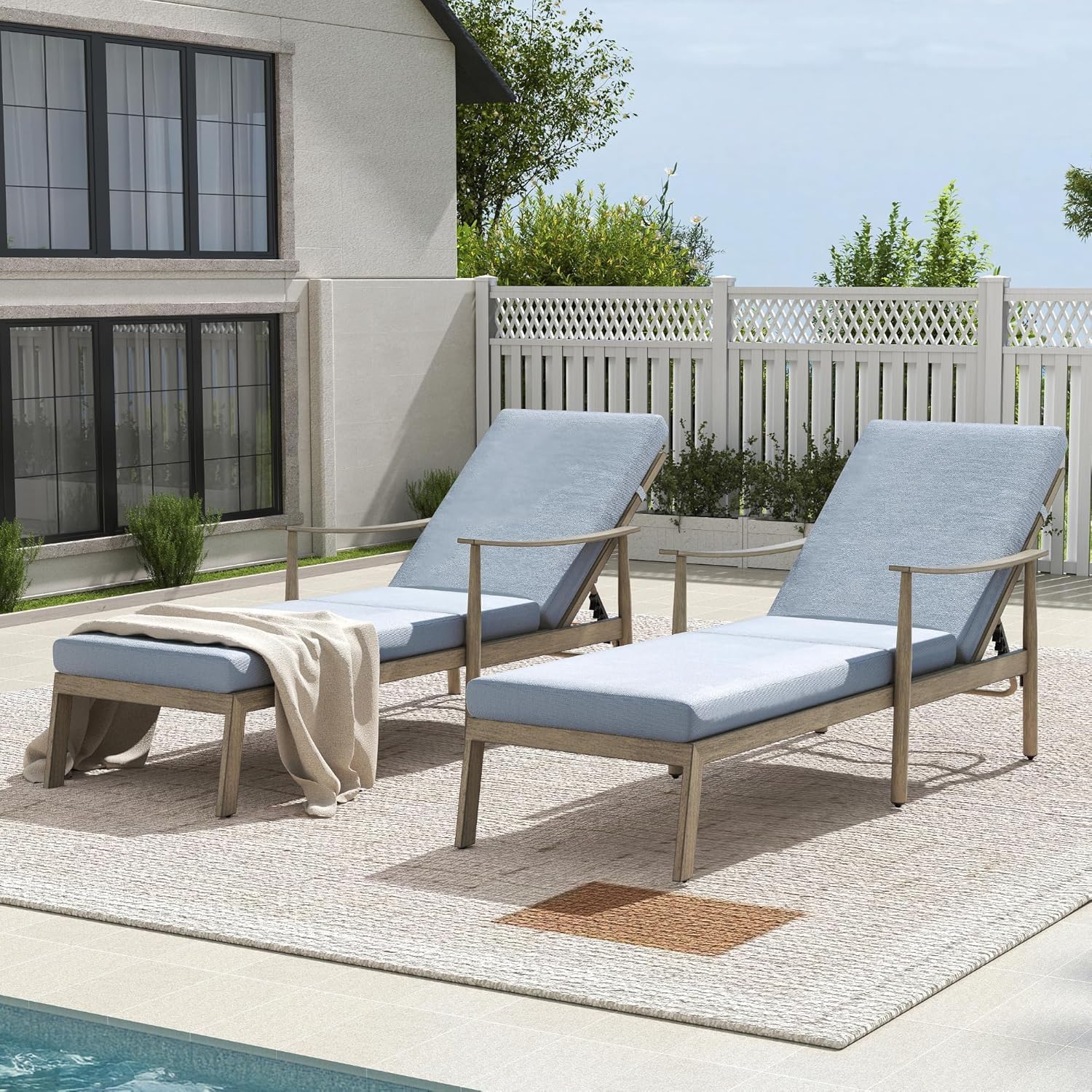 HAPPATIO Aluminum Chaise Lounge Chair Set of 2 Review: Best Adjustable Poolside Seats for Backyard Relaxation