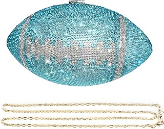 Bling Rhinestone Football Shaped Rugby Quirky Bag Purse Novlety Chain Purse