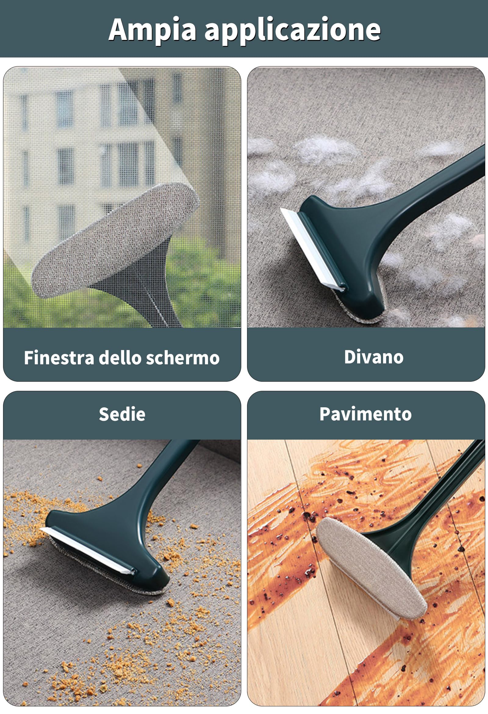 2 Pezzi 2 in 1 Spazzola per La Pulizia in Maglia Dello Schermo per La Pulizia Della Scanalatura Della Finestra Bagnata e Asciutta Doppia Spazzola per La Pulizia di Vetri e Finestre (Arancione)