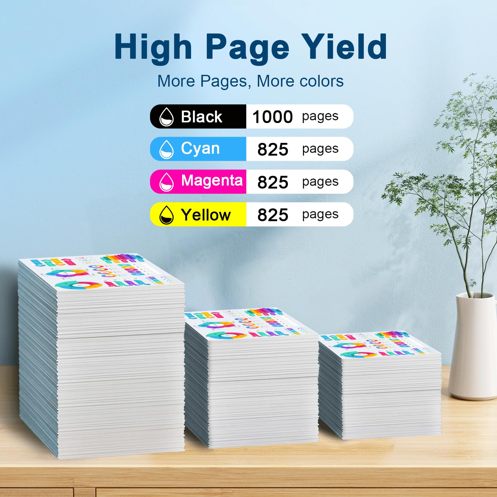 Jagute 932XL 933XL Cartucce d'inchiostro Compatibles con Cartucce Stampante HP 932XL 933XL Multipack per HP Officejet 6100 6600 6700 7110 7510 7610 7612 (10-Pack, Nero Ciano Magenta Giallo)