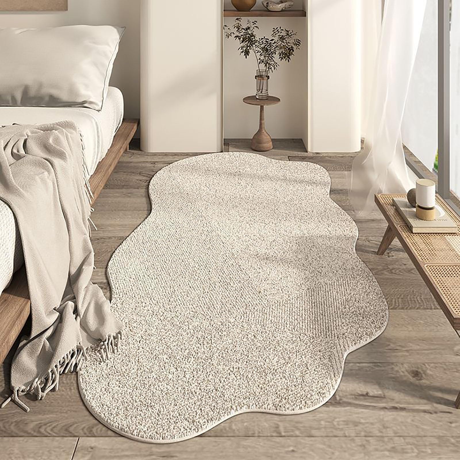 ZHONGZD Area Rug - Artificial Cashmere Cloud Shaped Soft Washable Non-Slip Irregular Rug, 80x200cm, D