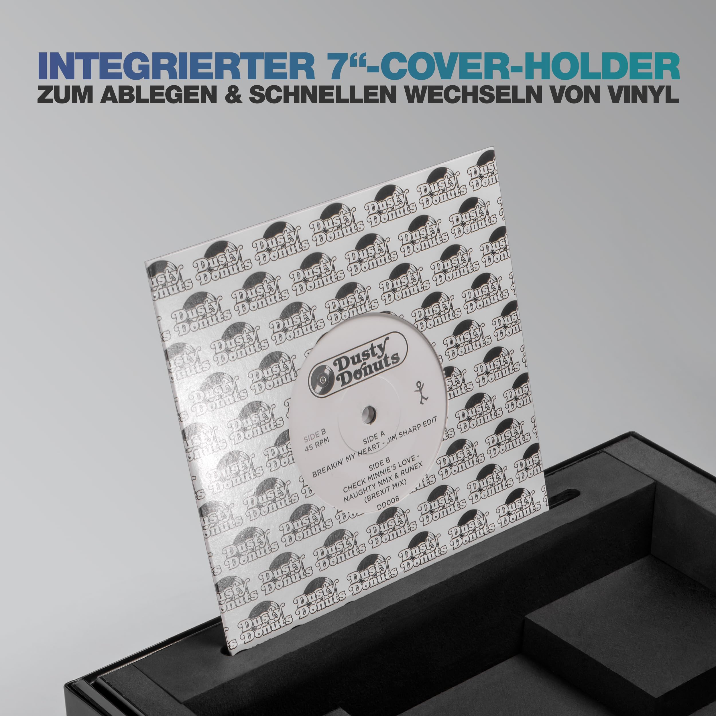 Reloop Premium RP-7 Turntable Case - Robuste Konstruktion mit kratzfester Hexa-Oberfläche in mattem Schwarz