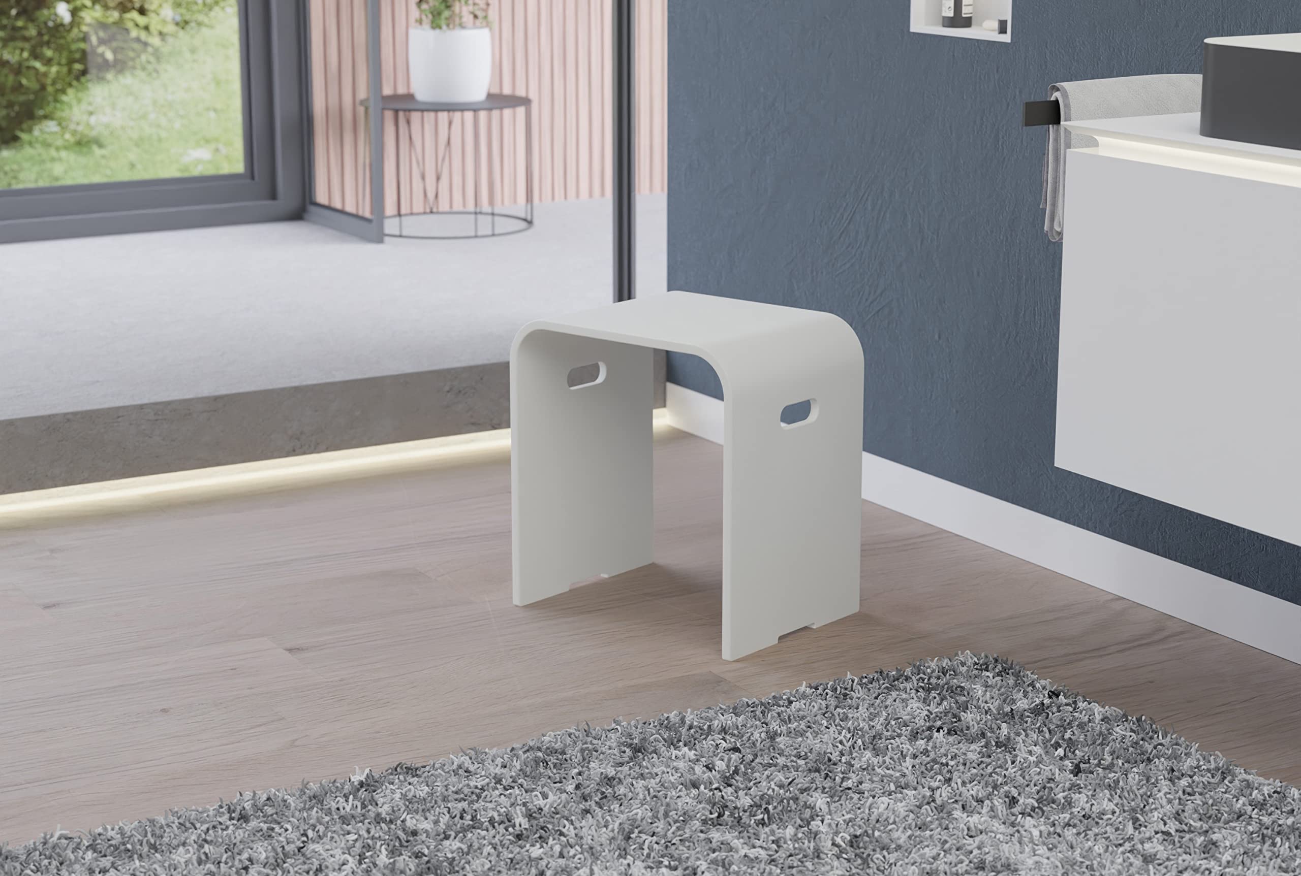 BERNSTEIN Luxus-Badhocker PB4002 aus Mineralguss