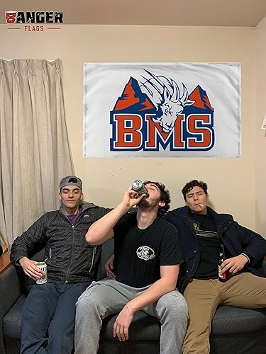 Miniatura 4 de Banger  Blanco BMS Blue Mountain Universidad Estatal de Cabras Universidad Universitaria Universidad Universitaria Logo Funny College Dormm Bandera