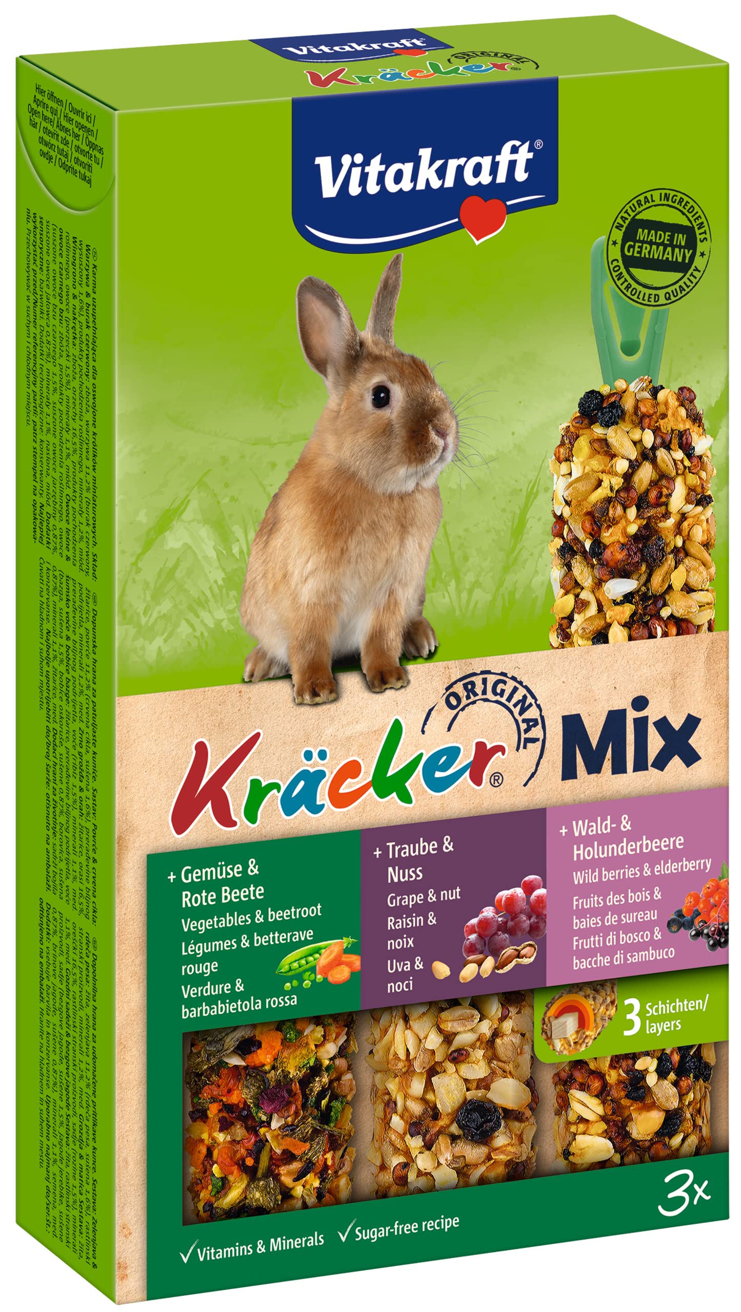 Vitakraft Vita Fuerza cräcker Conejos Enanos (Pack de 10, 10 x 213 g)