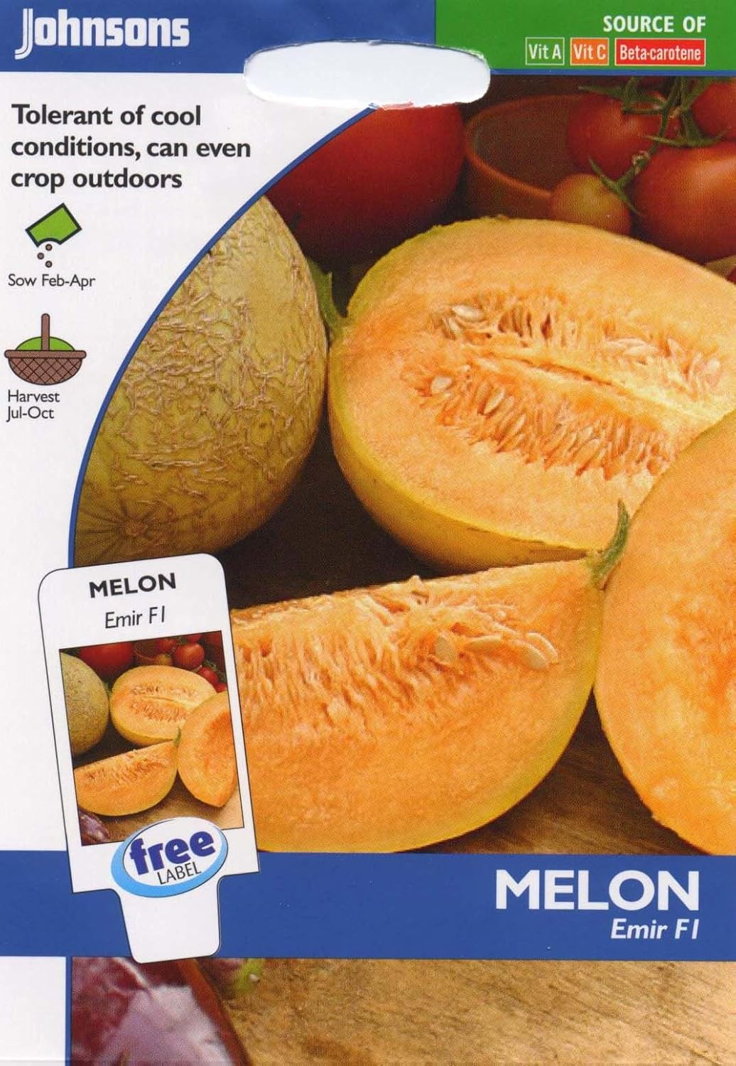 Johnsons Seeds Pictorial Pack Vegetable Melon Emir F115 Seeds