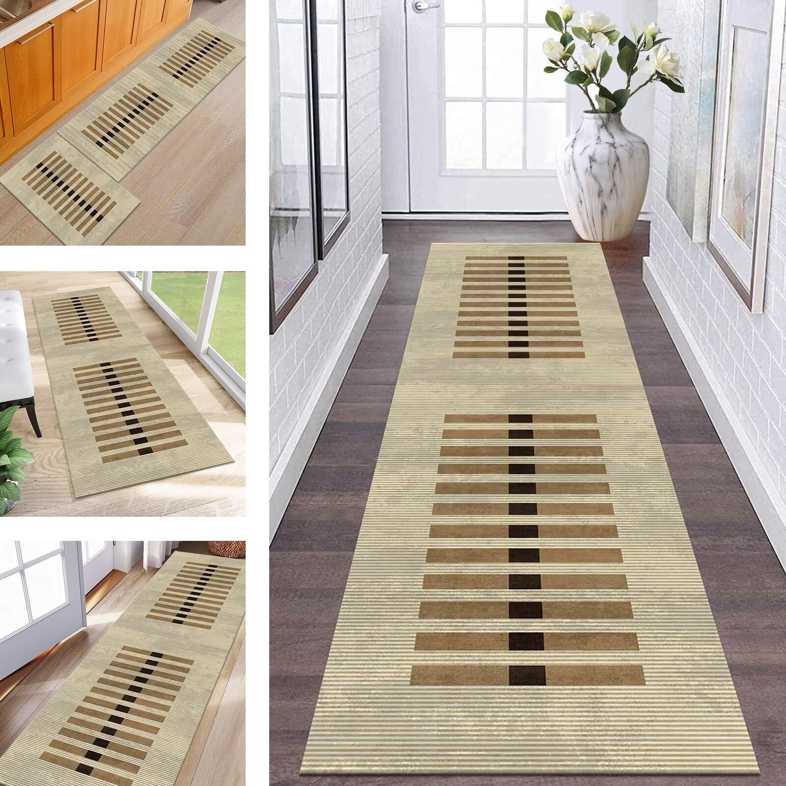 Tapis d'entrée d'intérieur marron foncé pour accueillir vos invités