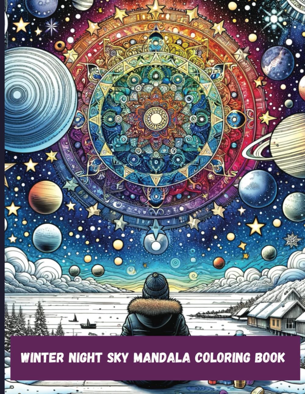 Winter Night Sky Mandala Coloring Book | 8.5" x 11"
