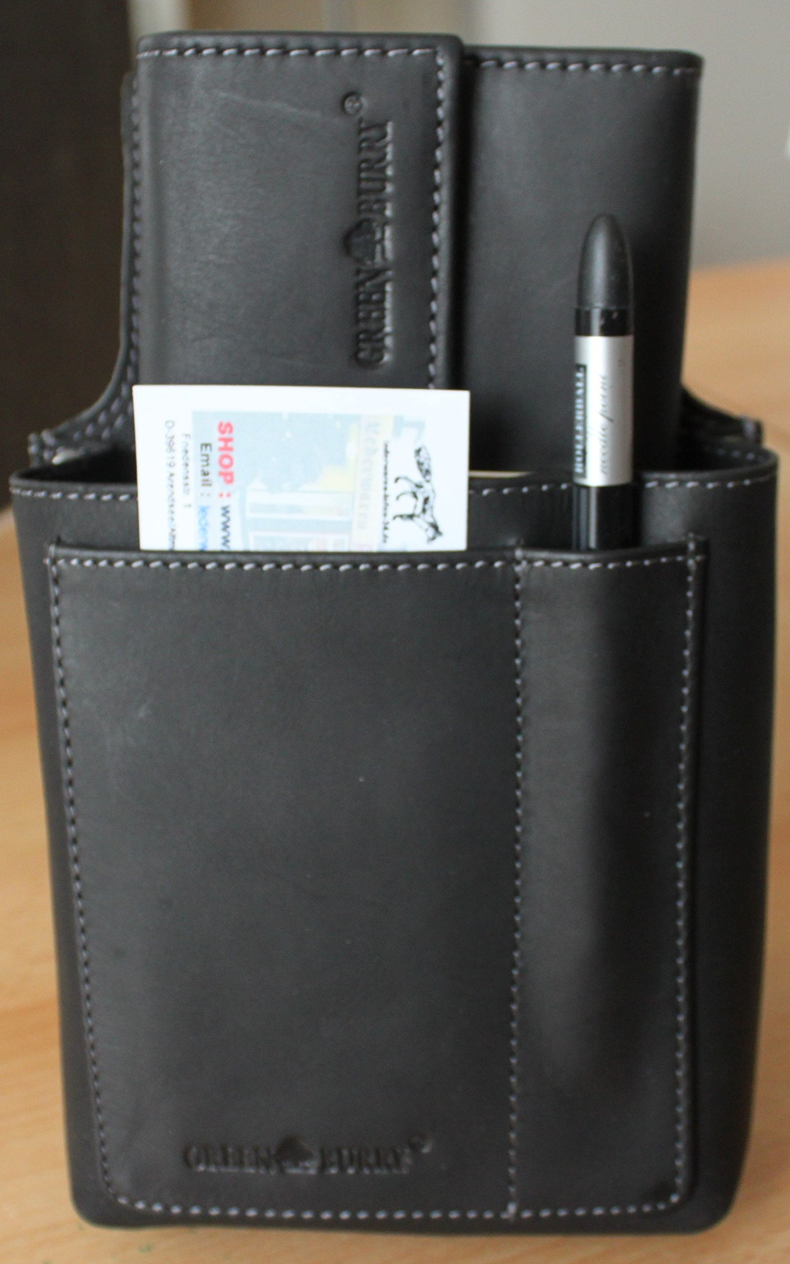 Kellnerbörse/Kellnertasche PROFI Taxi Set 2tlg. 1 G785-BL/86A-BL-20-black LUXUS Leder Greenburry