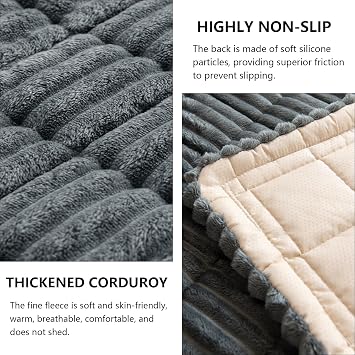Thick Sofa Cover for 2 3 Seater, Washable, 70 x 180cm (Dark Gray)