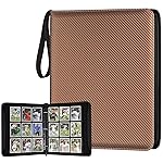 GERMUN 9 Pocket Card Binder, Premium Zip Trading Card Binder, 720 Double Sided Pocket PU Card Collection Binder, Collector Card Album, Card Folder for MTG, TCG, Sports Cards, Game Cards (Brown)