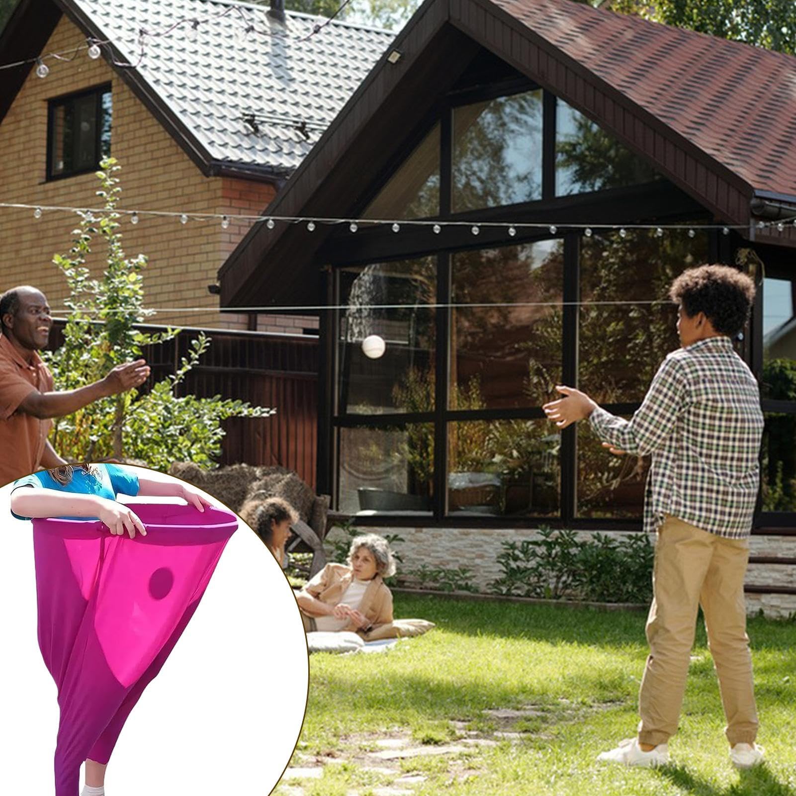 2025 Set di giochi per cantiere per pantaloni nuovi non Granny, gioco esterno gigante con 2 palle, divertenti giochi per la famiglia e giochi per adulti per gruppi
