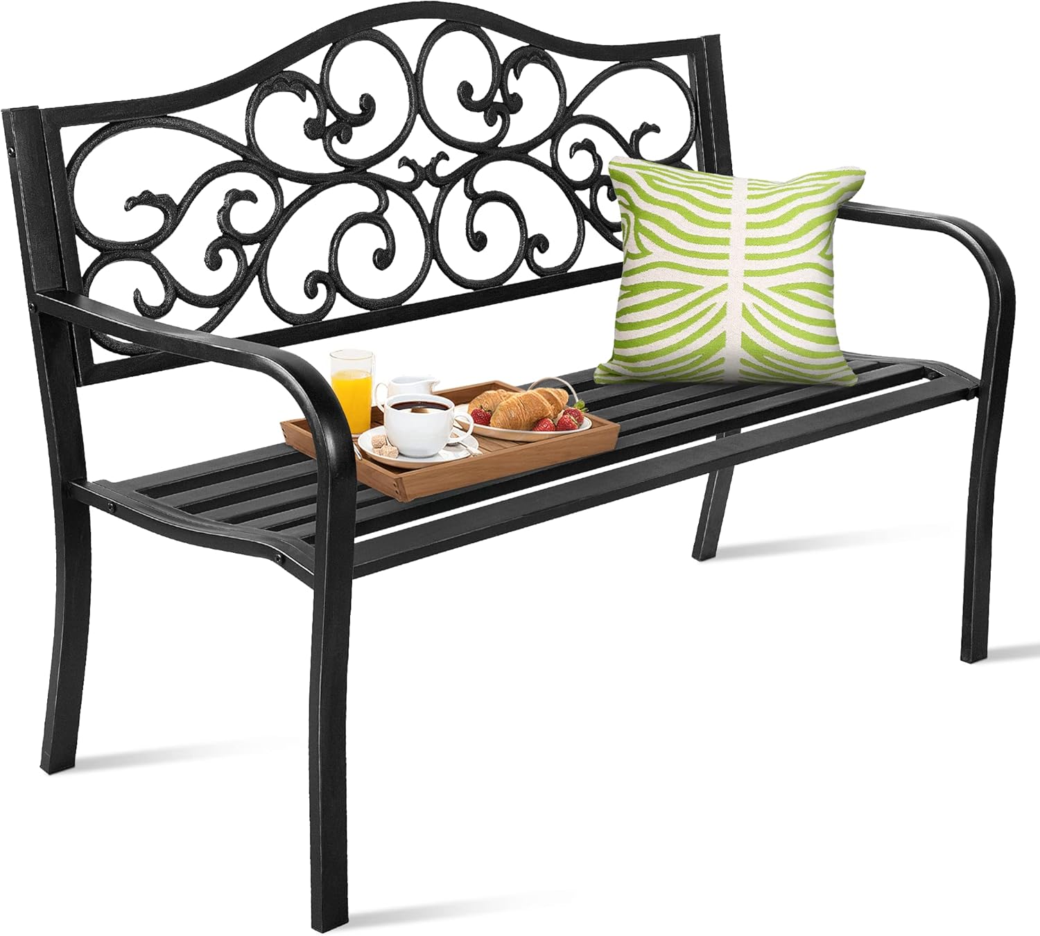 NeuType Garden Bench Patio Bench 50" Outdoor Bench Seat