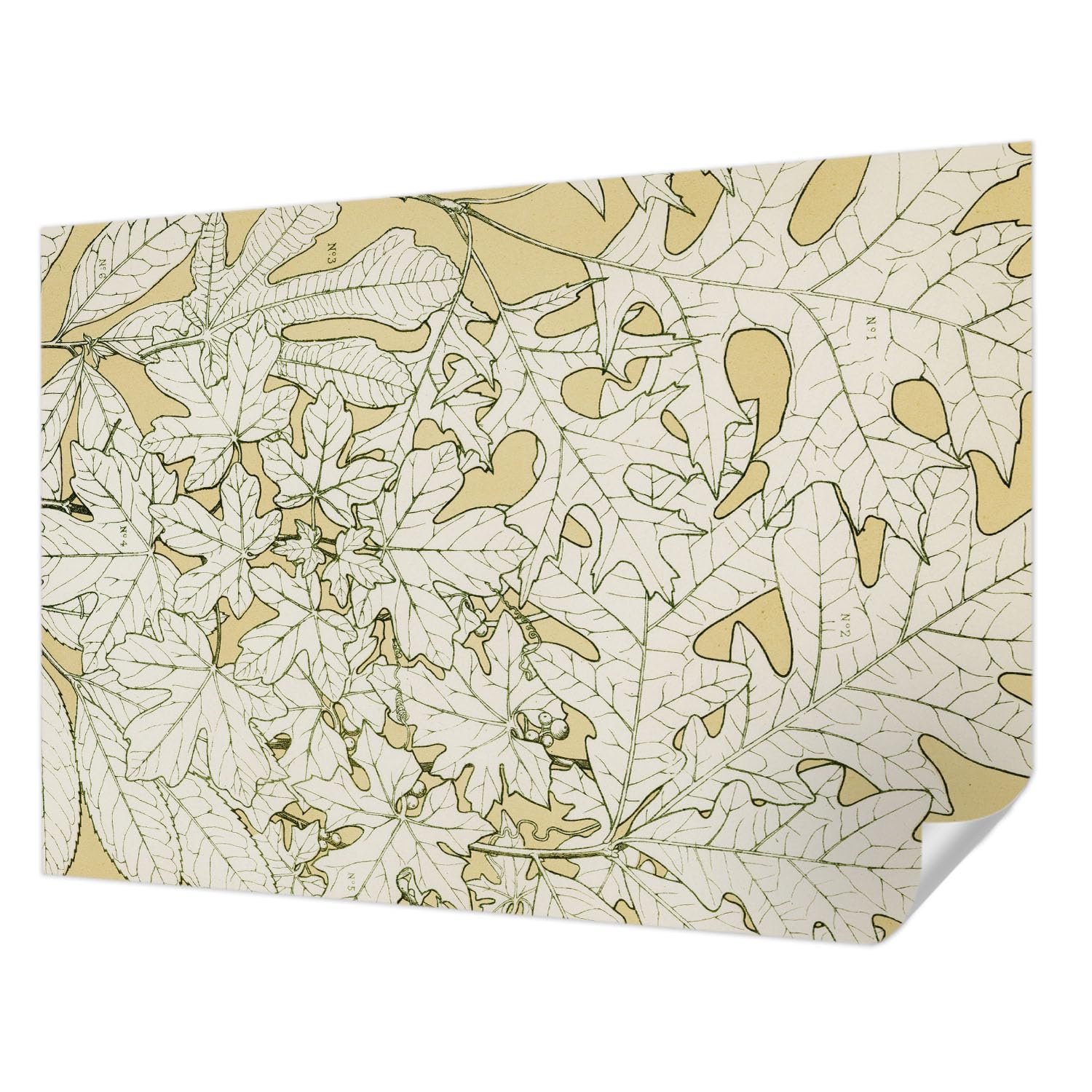 Décor mural adhésif feuilles d'arbre pour chambre ambiance nature panoramique 312x219 cm