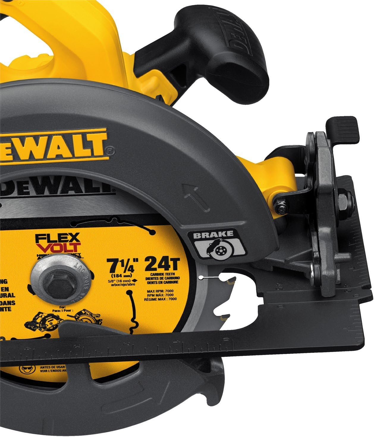 DEWALT FLEXVOLT 60V MAX* Circular Saw with Brake Kit, 7 1/4-Inch, Brushless, Fast Charger (DCS575T1)