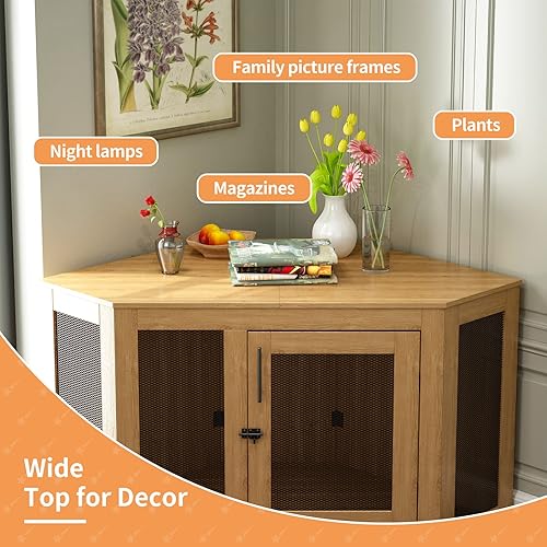 Miniatura 3 de Jaulas para perros grandes jaulas para perros muebles de perrera para interiores con cojín y puertas con cerradura jaula de esquina para perros