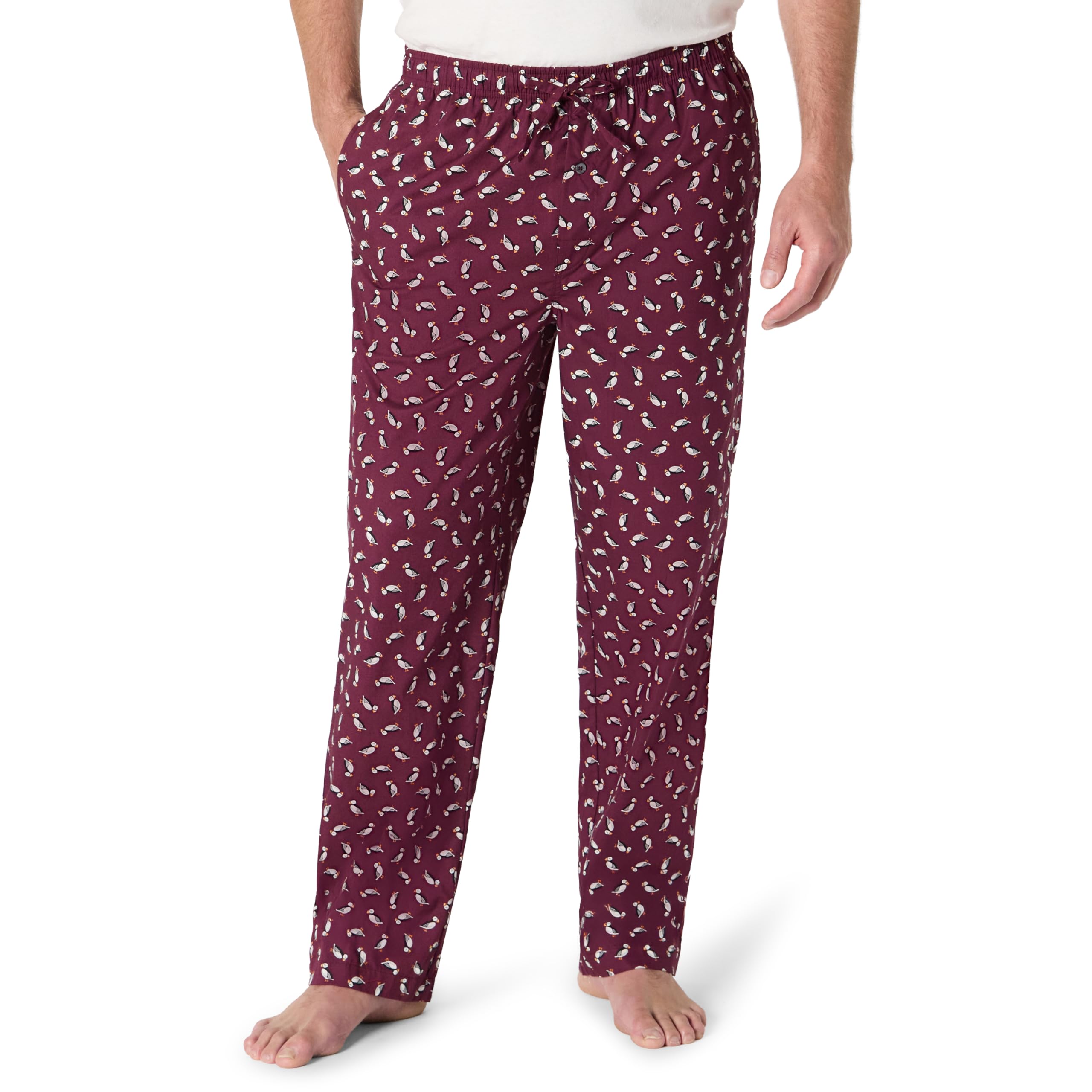 Amazon Essentials Mens Straight-Fit Woven Pajama Pant with Pockets