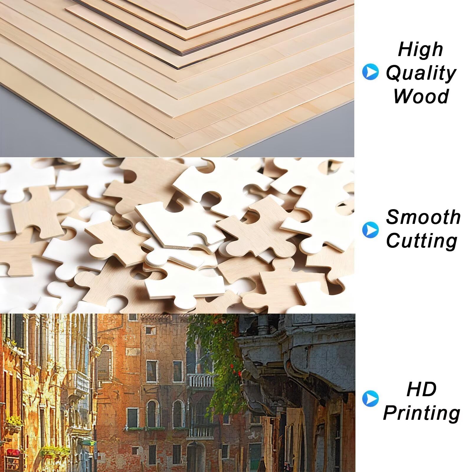 Puzzle dla dorosłych 4000, weneckie puzzle dla dorosłych, układanki krajobrazowe, 4000 elementów, drewniane puzzle z wykwintnym pudełkiem, niemożliwe puzzle do dekoracji wnętrz, prezenty dla kobiet