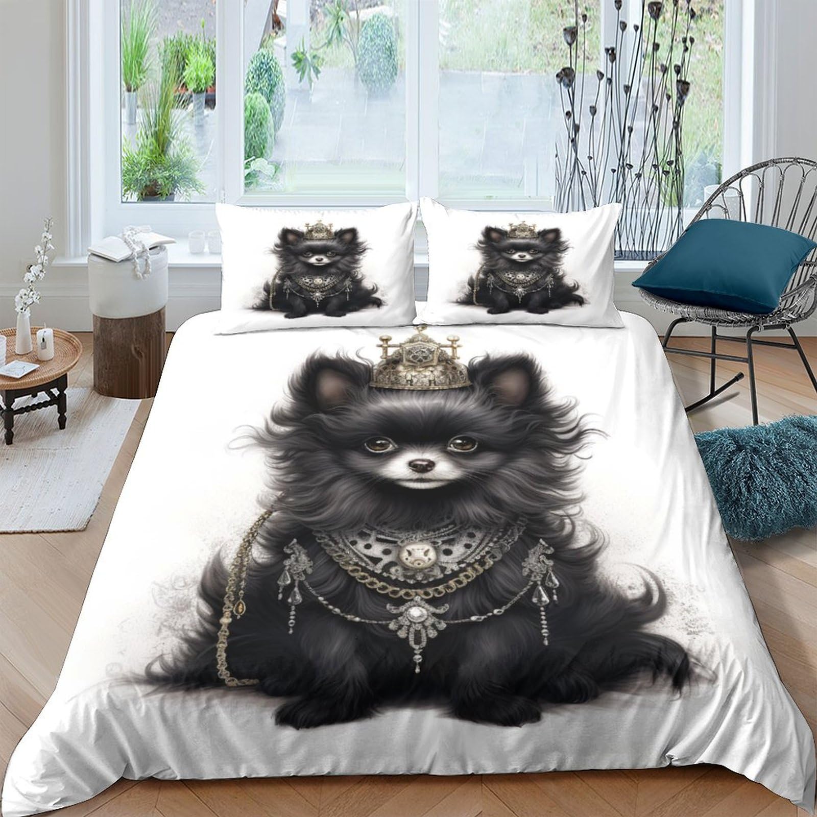 Housse de couette Poméranie King size en microfibre avec taies