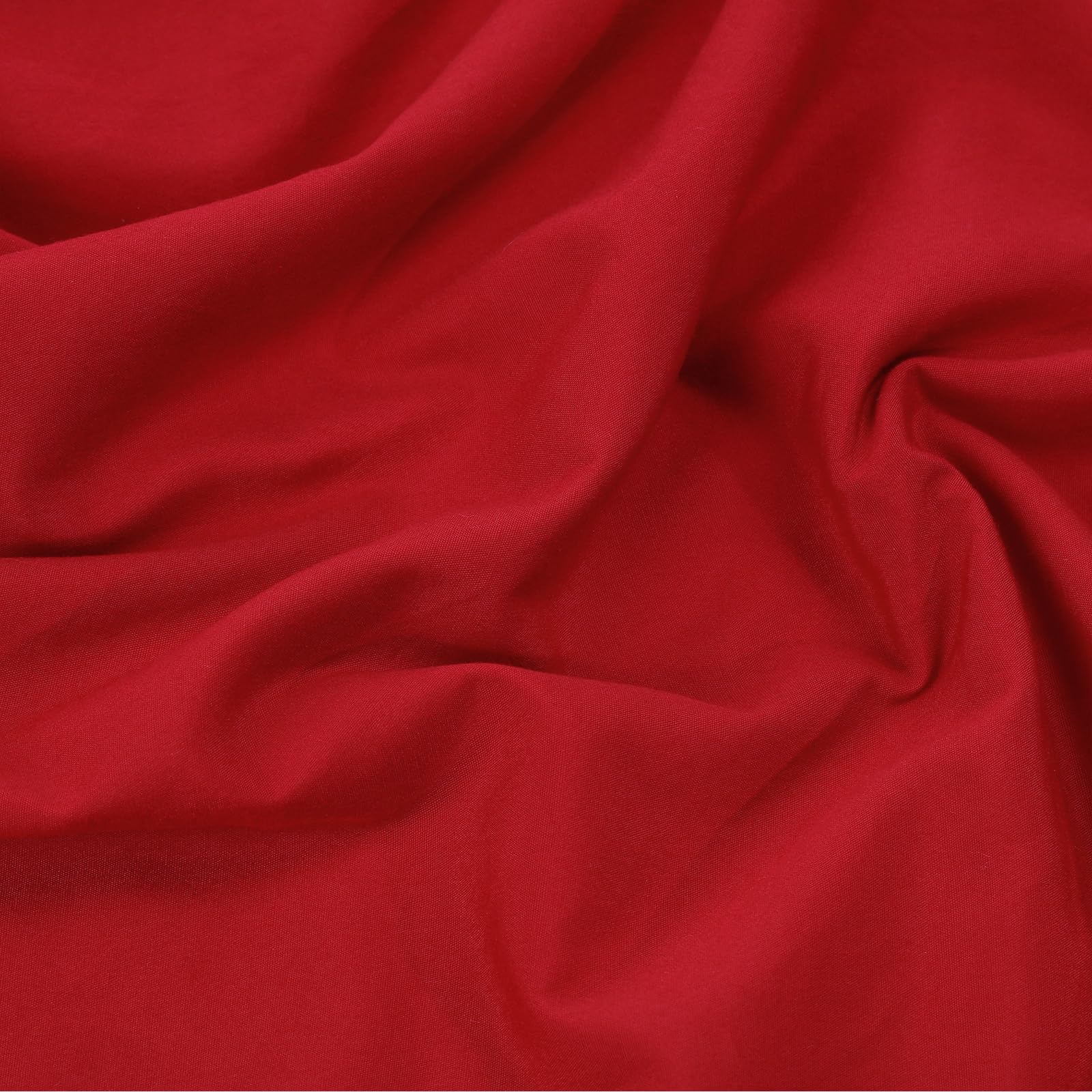 Cotton Polyester Fabric by The Yard - 60" Wide Broadcloth Fabric Soft,Breathable Material - for Lining&Clothes Sewing (Red, 1 Yard) - 3