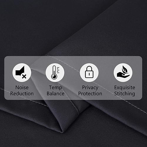 Miniatura 3 de NANAN Cortinas opacas de cocina, 30 pulgadas de largo, 2 paneles opacos, aislamiento térmico, pequeños niveles de cortina para baño con bolsillo