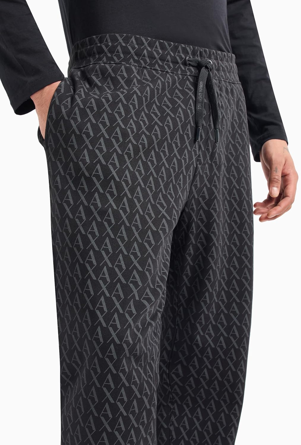 Armani Exchange Men's Cotton French Terry Jogger with All Over Ax Logo Pattern - Image 5