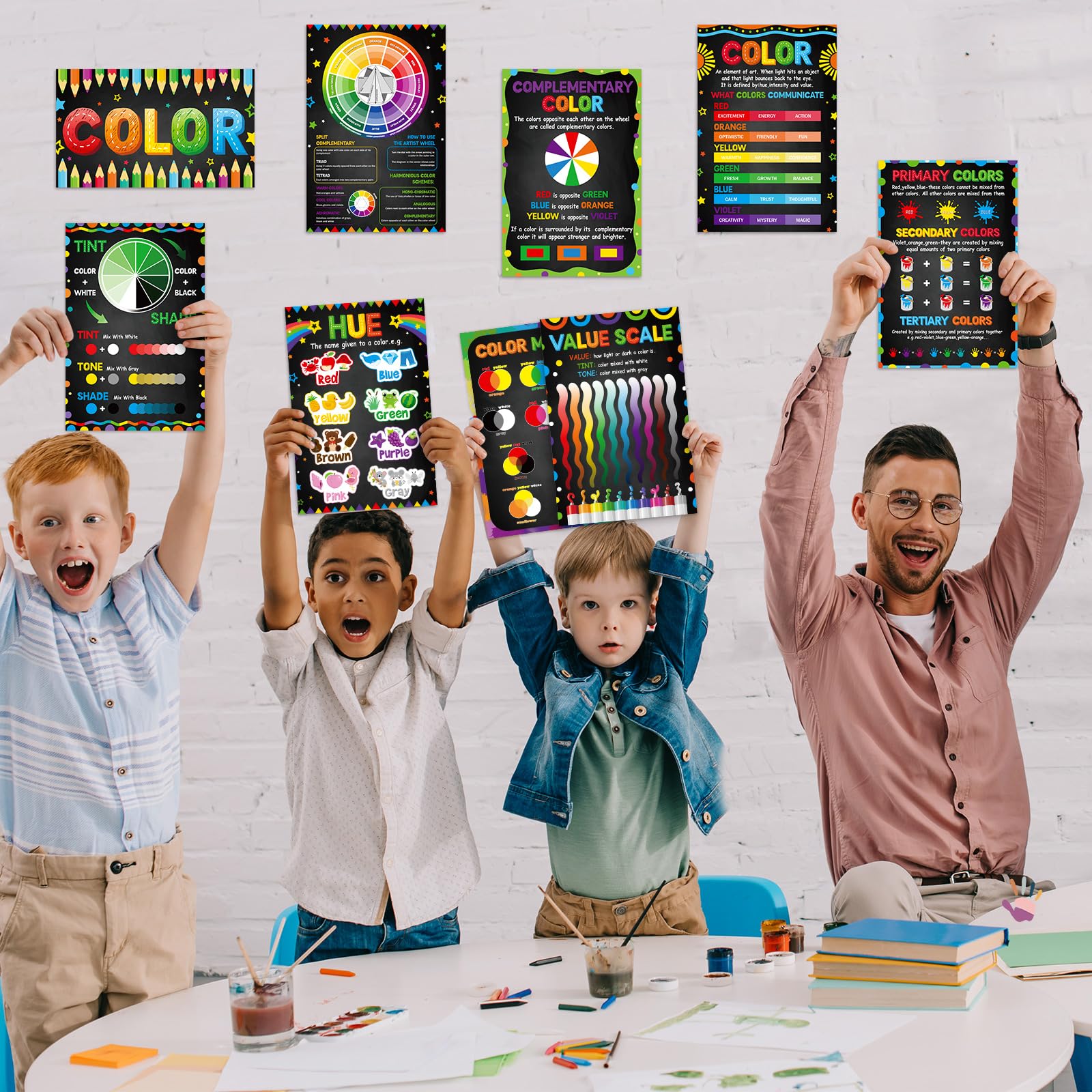 Snapklik.com : 9 Pcs Art Classroom Decorations Color Theory Posters ...