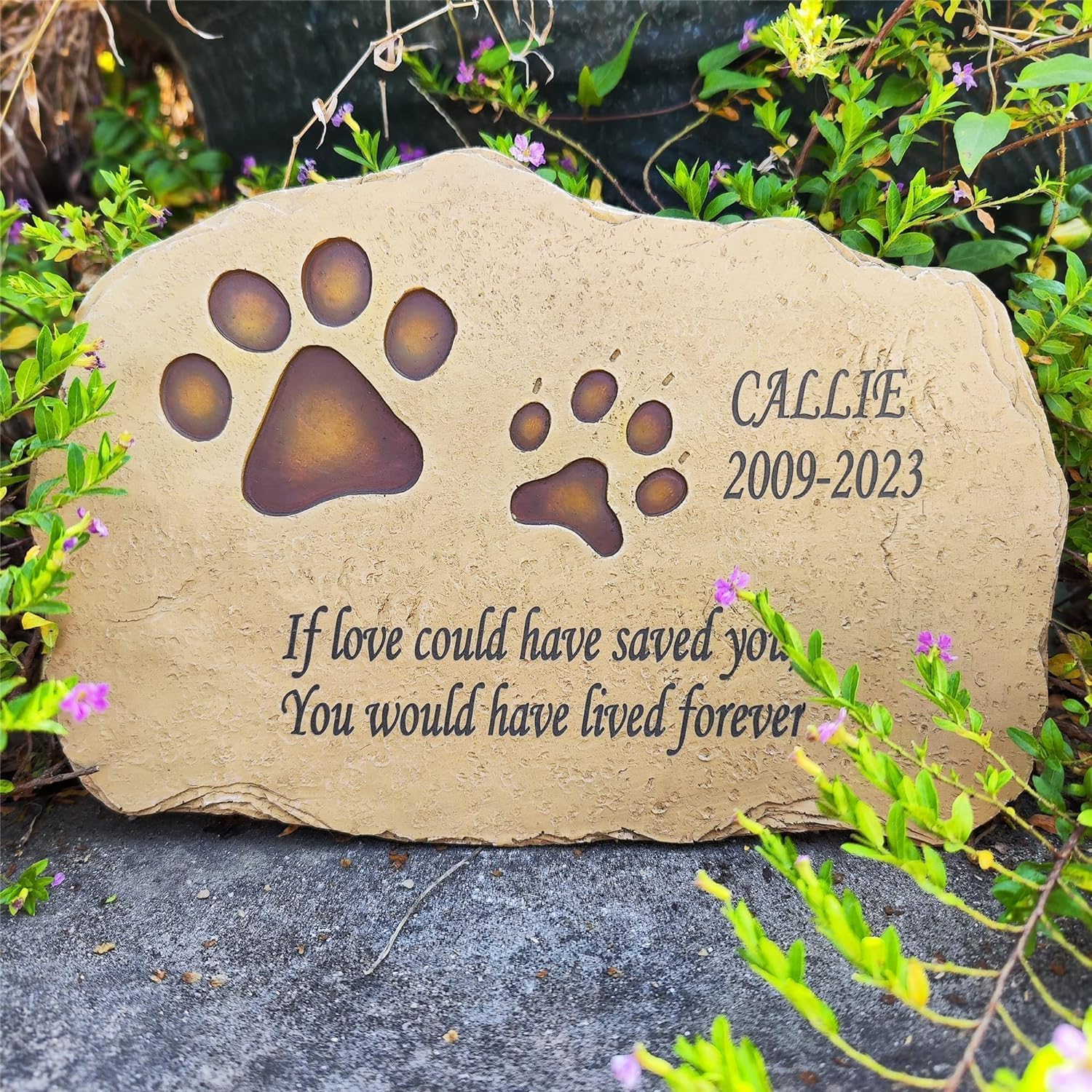 Piedras de jardín JvFbjLF con nombre y tributo para el eterno amor de tu mascota