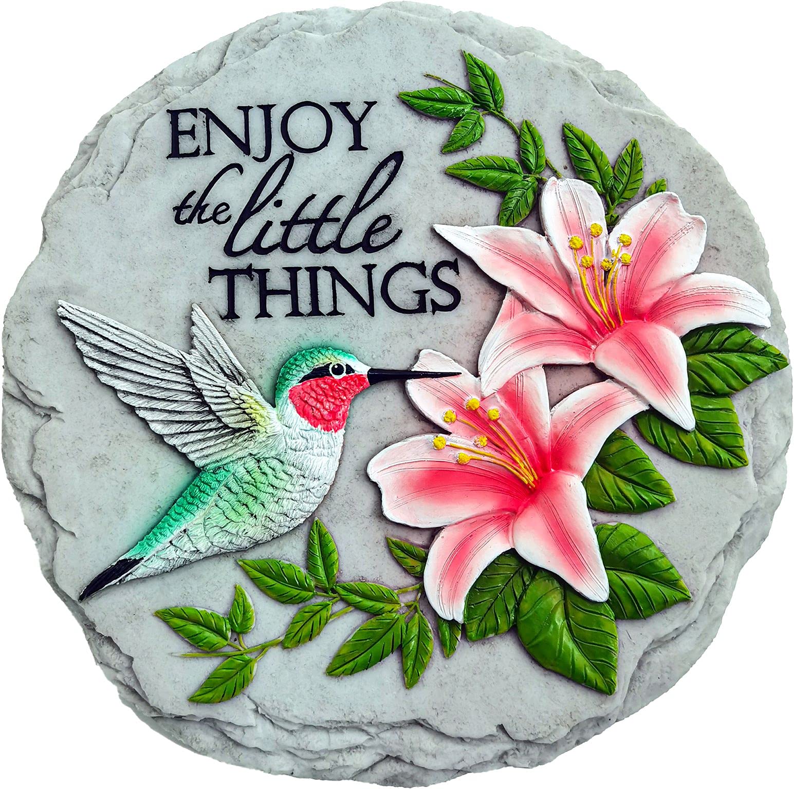 Spoontiques - Garden Décor - Hummingbird Stepping Stone - Decorative Stone for Garden