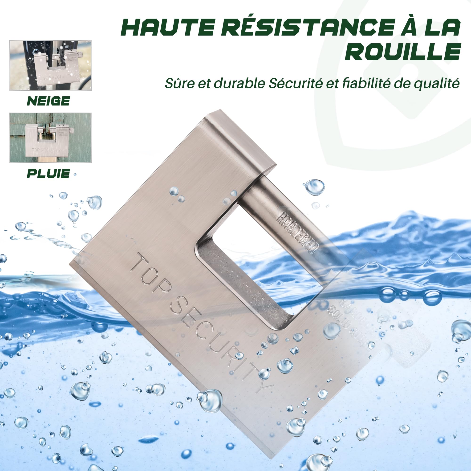 Cadenas Exterieur Ultra Robuste - Nestling® sécurité cadenas clé,Imperméable et anticorrosion,5 Clés,1.1KG,Convient aux conteneurs, entrepôts, motos, etc.(94mm)