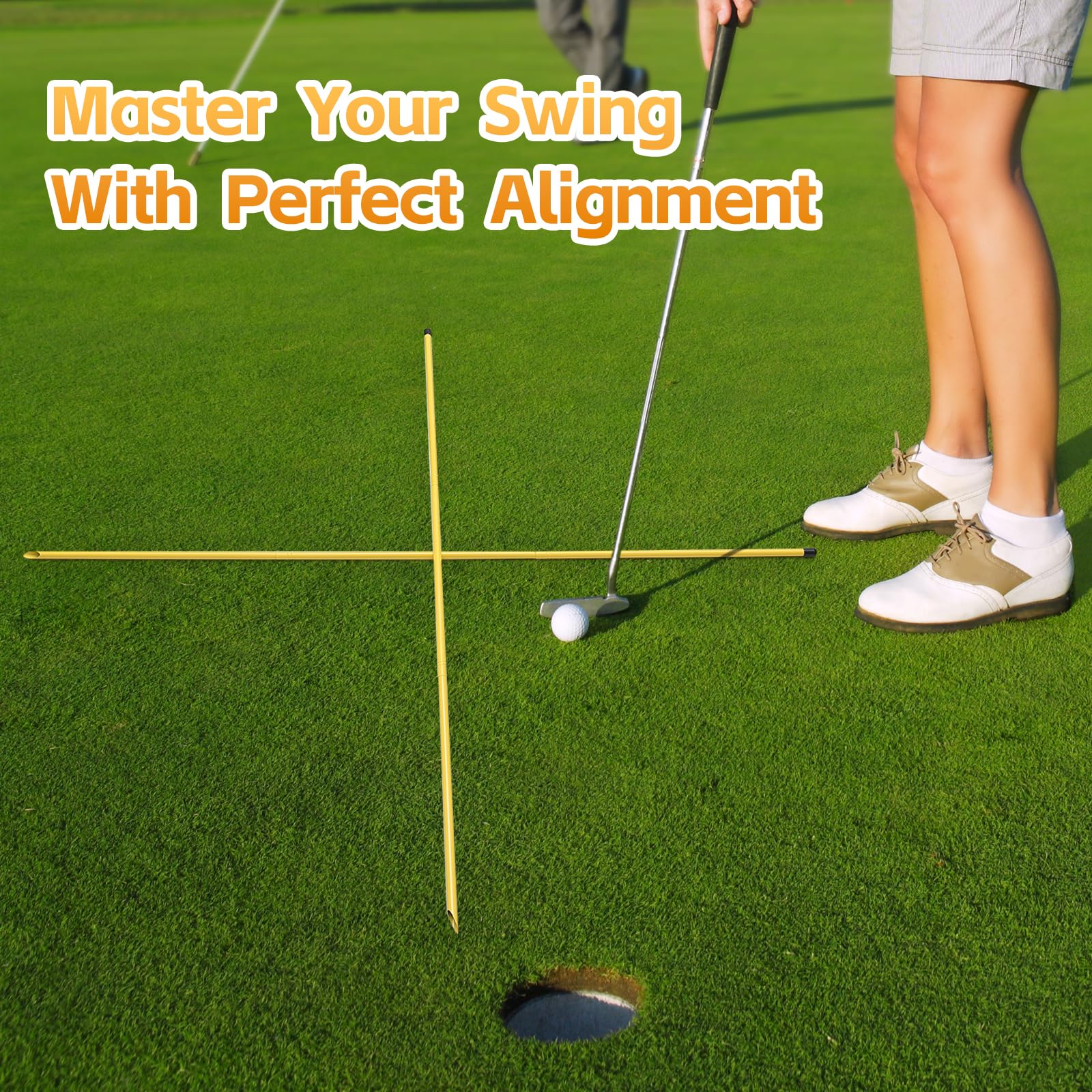 Asta direzionale da golf, 3 bastoncini di allineamento da golf, 147 cm, asta di allineamento pieghevole per golf, per allenamento e allenamento