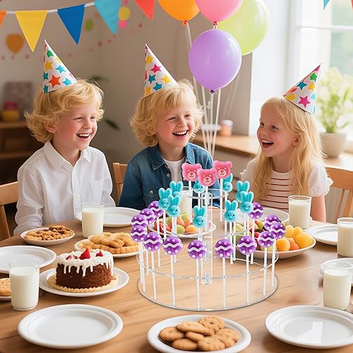 Miniatura 3 de YestBuy Soporte de exhibición para tartas, soporte para paletas de 30 agujeros, soporte para paletas de 3 niveles para bodas, fiestas de cumpleaños,