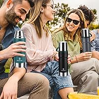 Vista 6 de Vacuum Insulated Water Bottle Thermo Water Flask with Cup 680ml/23oz Stainless Steel Thermal Water Bottles Thermo for Hot and Cold Drinks Coffee