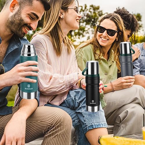 Miniatura 7 de Botella de agua con aislamiento al vacío Termo Botella de agua térmica con taza 680ml23oz Botellas de agua térmicas de acero inoxidable Termo para