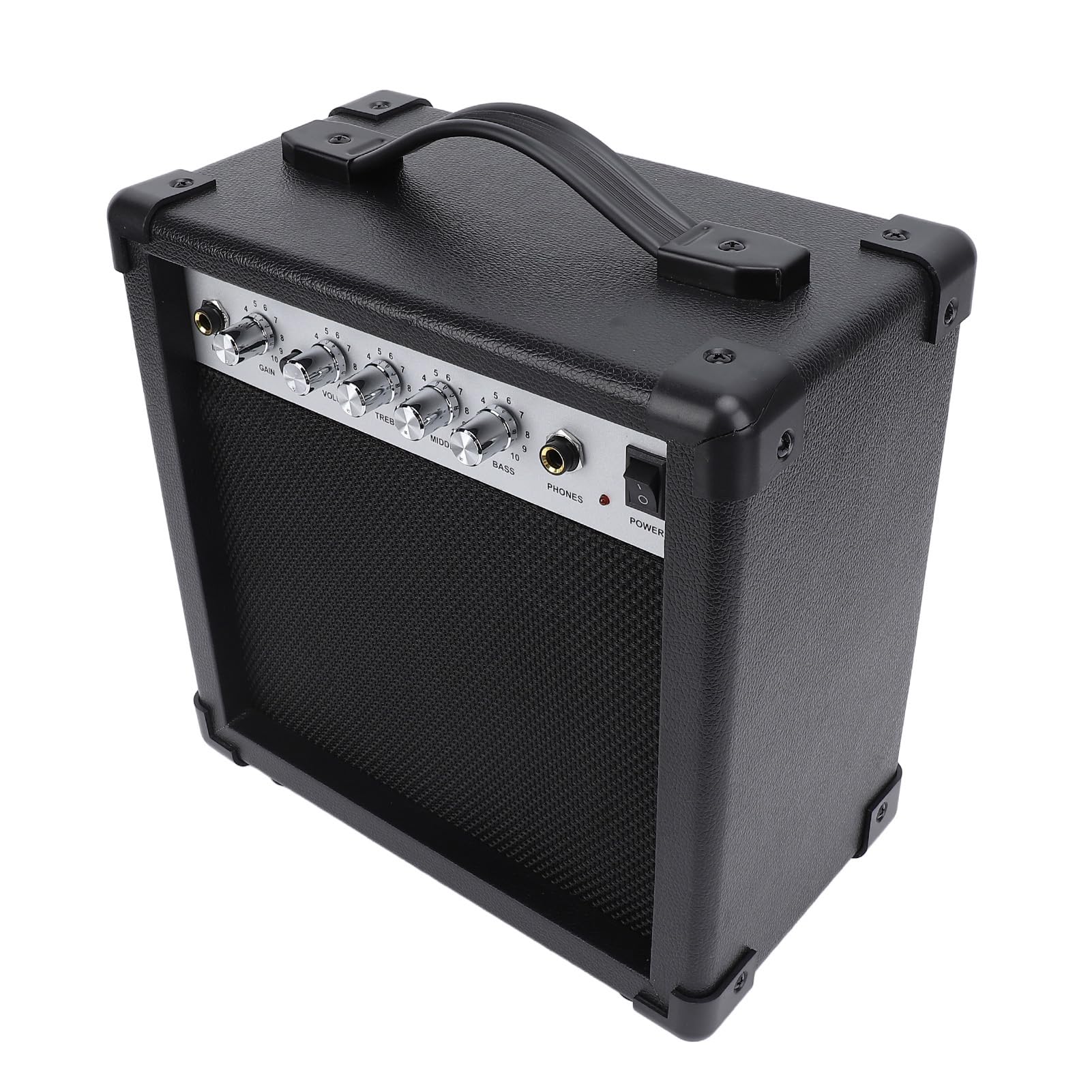 Alomejor Amplificatore per Chitarra Elettrica, Amplificatore Portatile da | Costruzione in ABS e Acero, Input da 1/4", Controlli Bassi/alti, 40Hz-20KHz
