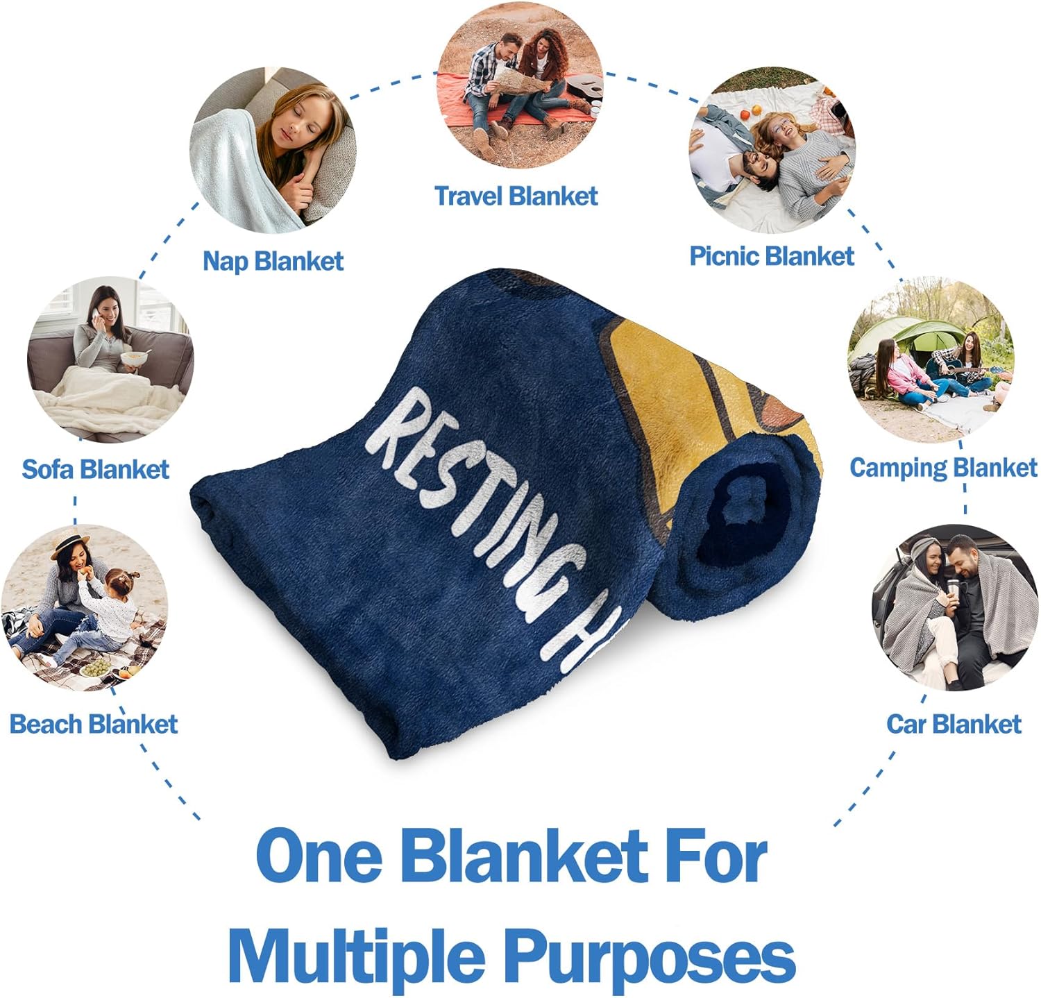 Funny Uncle Birthday Gifts from Niece Nephew, Uncle is not Sleeping Blanket, Gifts for Uncle Birthday, Fathers Day, Super Soft Flannel Throw Blanket for Napping and Couch, 60”×50” (Navy Blue)