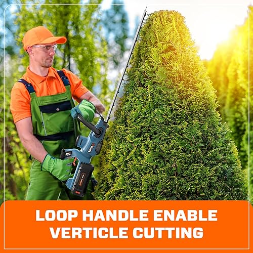 Miniatura 7 de SENIX X6 60V Max* Battery Powered 26" Cordless Hedge Trimmer with Brushless Motor, Double-Sided Dual Action Blades, 1-1/4" Cutting Capacity, 3.0 Ah