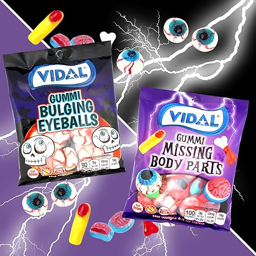 Miniatura 4 de Globos oculares y partes del cuerpo de gomitas de Halloween 2024, rellenos de cuencos de caramelo festivos, 4.5 onzas (paquete de 2) calcomanía de