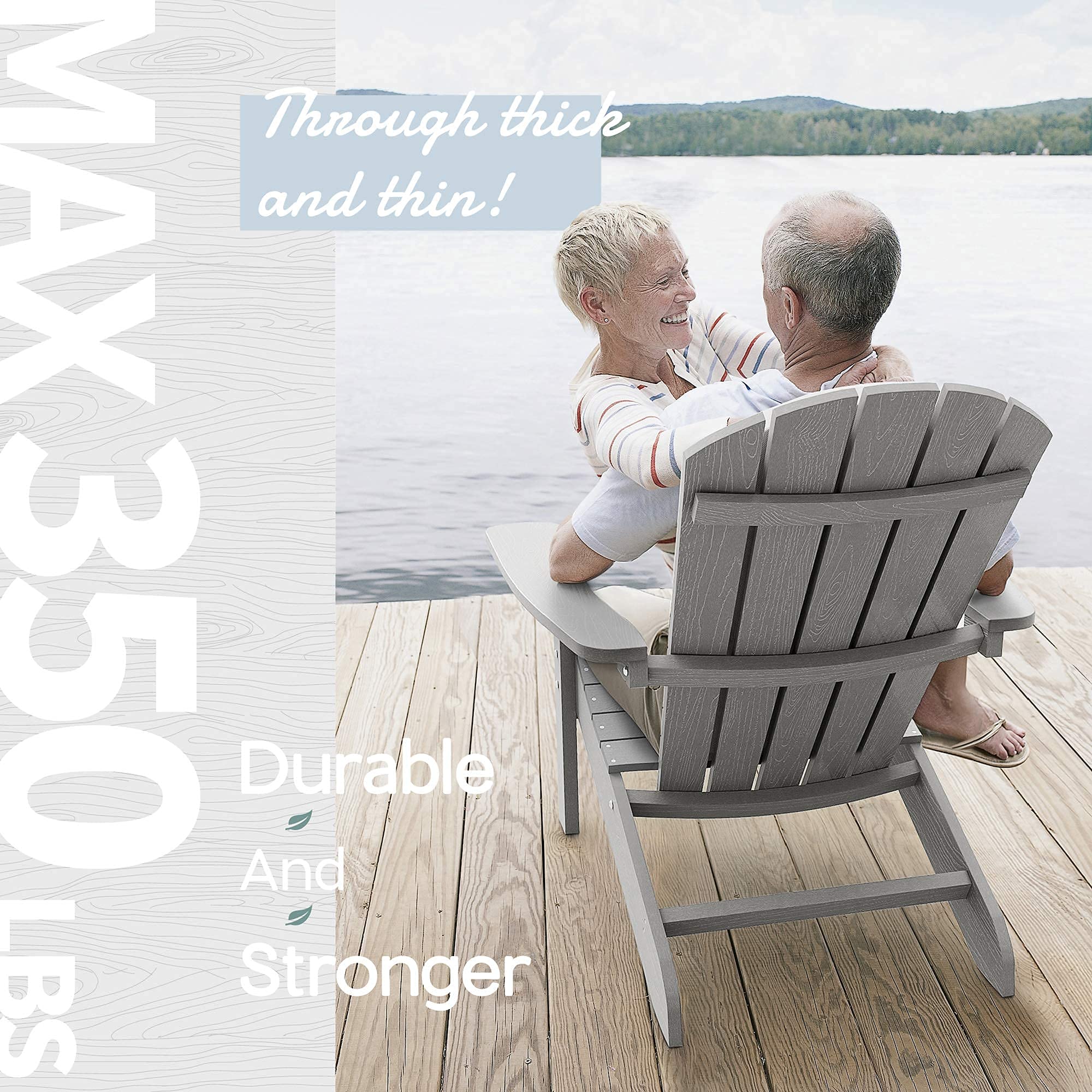 Buy YEFU Adirondack Chair Plastic Weather Resistant, Patio Chairs 5