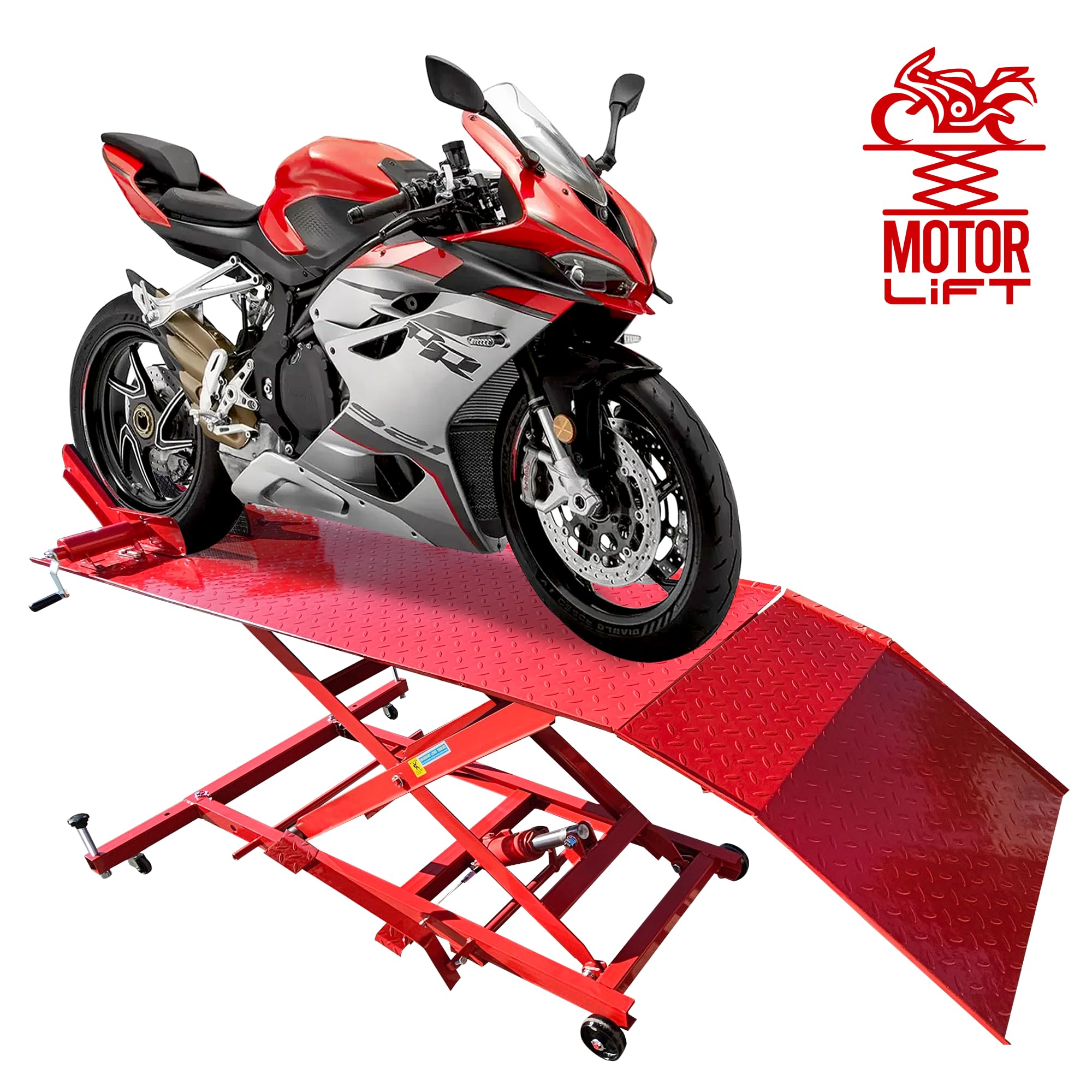 MotorLift450 - Rampa de montaje para moto, 450 kg, hidráulica