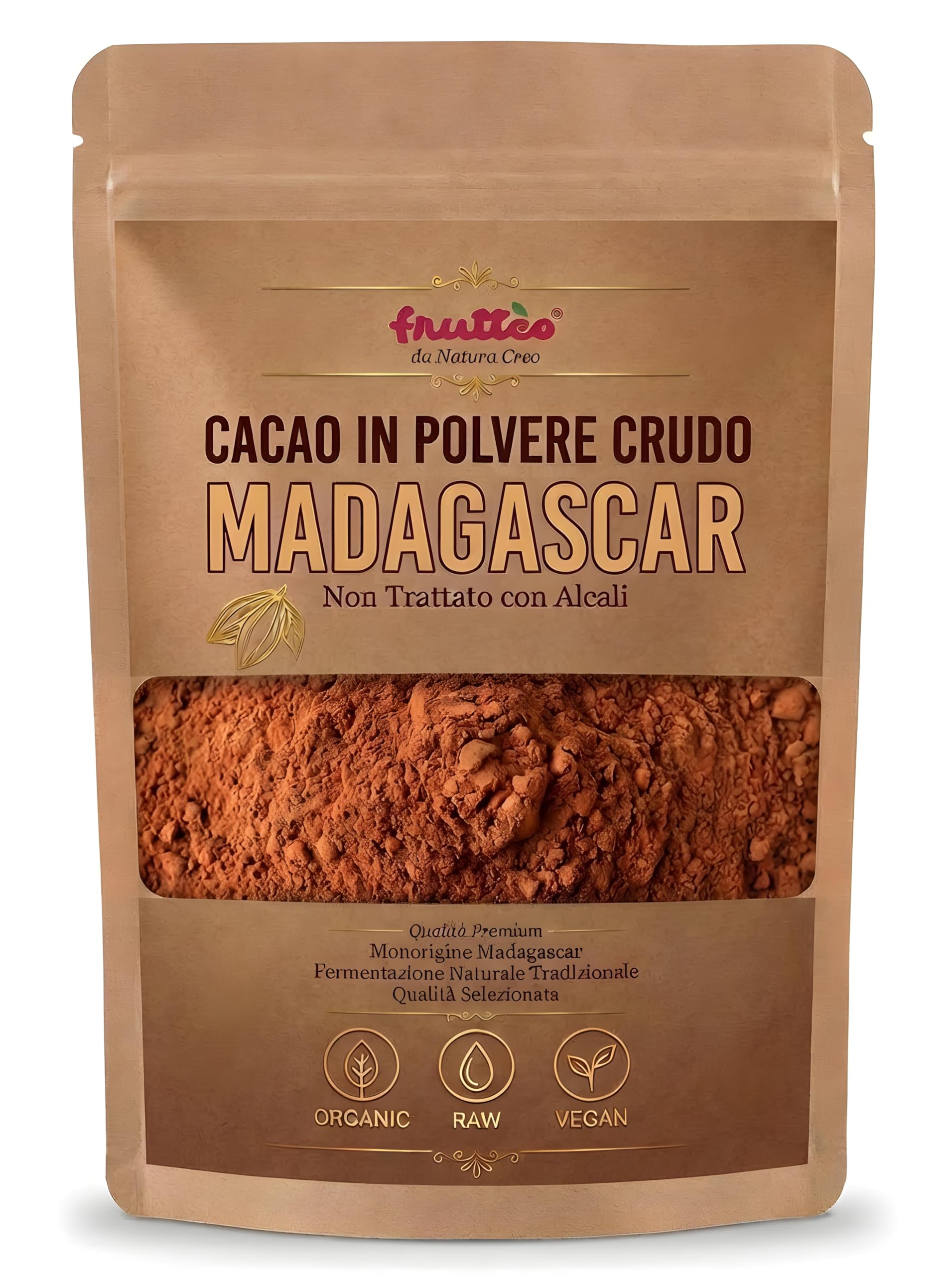 Cacao Crudo del Madagascar – Origine Sambirano Fine of Flavour – Da Piccoli Coltivatori – Ricco di Magnesio e Antiossidanti – Qualità Premium Naturale (500 g)