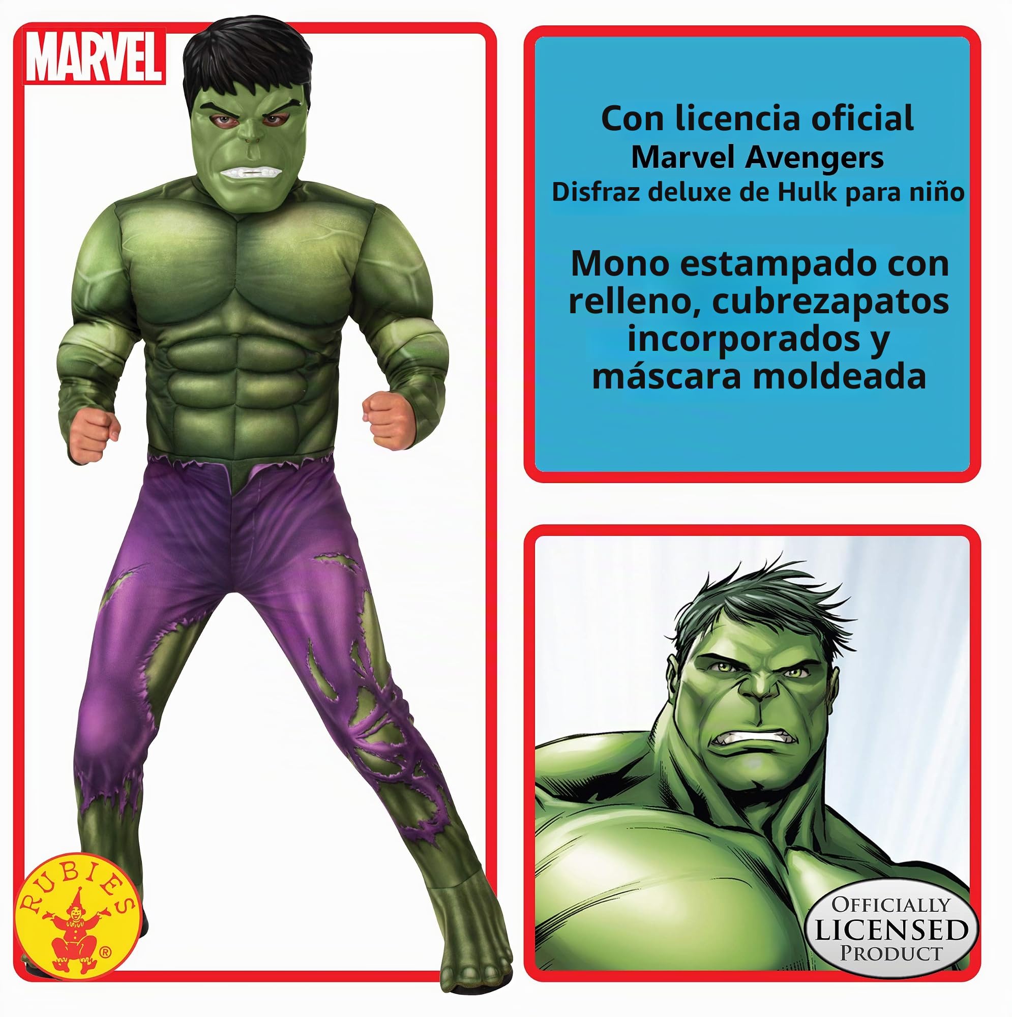 Rubie's Disfraz de Hulk de Marvel Avengers para niño